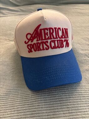 American Sports Club '76 Trucker Hat - White & Royal Blue